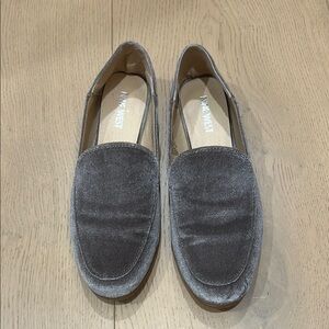 Nine West Gray Loafers Velvet Slip-Ons